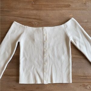 Elegant Off-Shoulder White Sweater